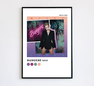 Bangerz Miley Cyrus Album Poster Colour Palette Art • £5