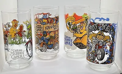 Vintage McDonalds Glasses Lot (4) Great Muppet Caper 1981 Miss Piggy Kermit • $29.84