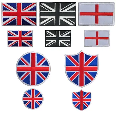 Union Jack And England Flag Iron On / Sew On Embroidered Patch Badge Transfer • £2.45