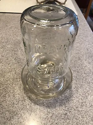 Farm Vintage Glass Chicken Waterer/Mason Jar  Pat.No.126997 • $8.95