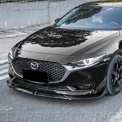 Fit 2019-2023 Mazda3 Mazda 3 Painted Black Jdm Front Bumper Body Kit Spoiler Lip • $45.95