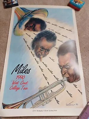 MILES DAVIS 1990 West Coast College Tour Concert Poster 18  X  28  Jazz RARE • $109.99