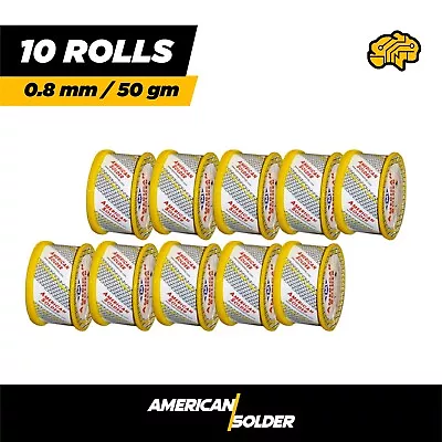 60/40 Flux 2 % 1mm Lead / Tin Rosin Core Roll Solder Wire 50g - 10 Rolls • $39.99