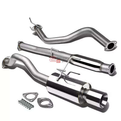 Catback Exhaust Muffler 4  Rolled Tip For 92-00 Honda Civic Coupe Sedan Em/ej/eg • $137.88