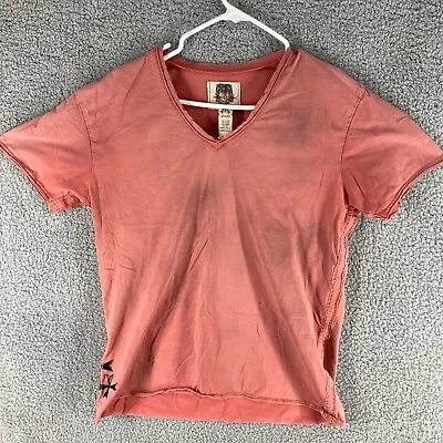 $19.99 • Buy J. Steger Men's Pink Short Sleeve V-Neck 100% Cotton Embroidered T-Shirt Size M