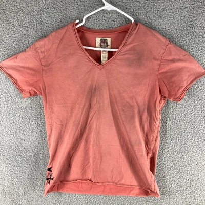 $19.99 • Buy J. Steger Men's Pink Short Sleeve V-Neck 100% Cotton Embroidered T-Shirt Size M