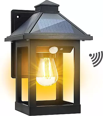 Solar Powered Wall Lanterns Outdoor With 3 Modes Dusk To Dawn Motion Sensor LED • $51.98