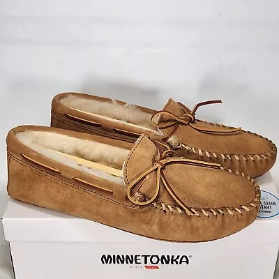 Size 12 - Minnetonka Sheepskin Softsole Moc - Golden Tan - Mens • $74.70