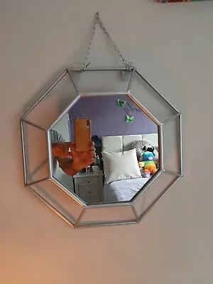 OCTAGONAL SILVER 3D MIRROR FROM NEXT 4Ocm X 40cm X 15cm UNUSED  • £22