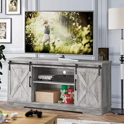 TV Stand Wood Farmhouse Entertainment Center Media Console For Up To 65  TVs New • $175.98