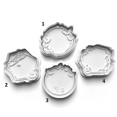 $10.37 • Buy Halloween Frames Cookie Cutter Embosser Stamp Fondant Set With Handle