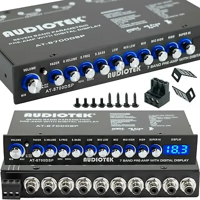 Audiotek 8700DSP 1/2 Din 7 Band Car Audio Equalizer EQ Front Rear W/ Epicenter  • $56.99