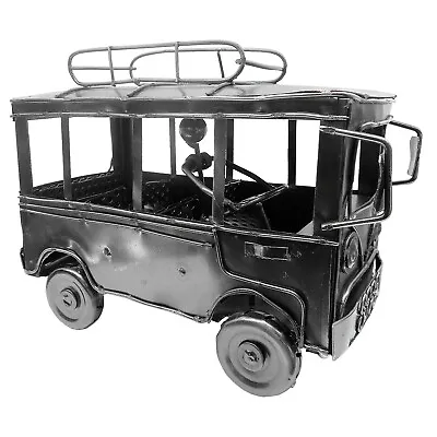 Vintage Bus With Roof Rack - Handmade From 100% Recycled Materials • $30.70