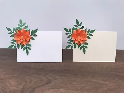 £3.20 • Buy 10 Flat Name Cards 3D Flower Wedding Party Birthday (Orange)