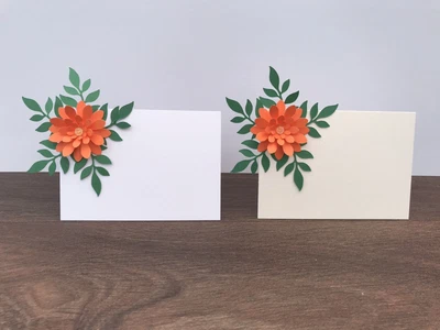 £3.20 • Buy 10 Flat Name Cards 3D Flower Wedding Party Birthday (Orange)