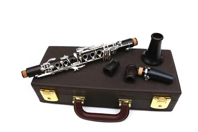 Professional Clarinet Eb Key Clarinet E Flat Ebony Wood Good Sound Case 2 Barrel • $705