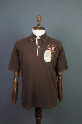La Martina Brown Short Sleeve Polo Shirt Size XL • $40