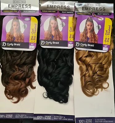 Darling Empress Loose French Human Hair Feel Curly Braids Hair Extensions 60'' • £3