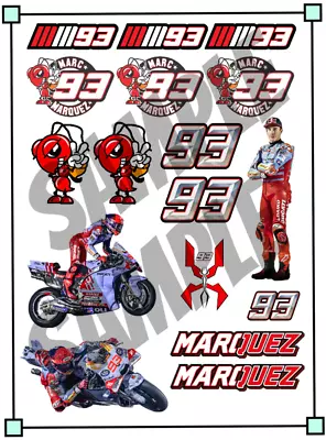 Marc Marquez 93 Gresini Racing Team Moto GP  UV Sticker Pack 12 X 8 • $19.99