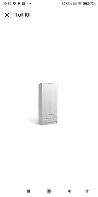 Malibu 2 Door 2 Drawer Wardrobe - White • £89.99