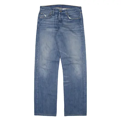 LEVI'S 501 Jeans Mens Blue Regular Straight W32 L34 • £20.99