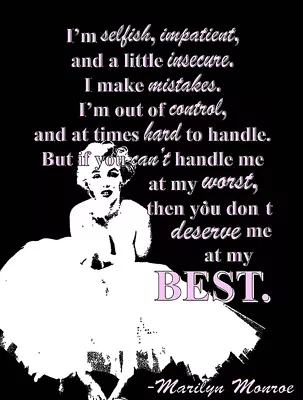 Marilyn Monroe Quote By Kelissa Semple 36x24 Graphic Art Print Poster POD • $44