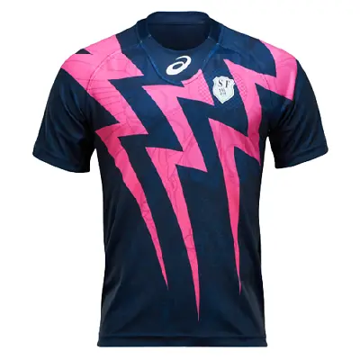 £54.99 • Buy ASICS Stade Francais 15/16 Home Jersey Dark Colbalt Size Small Rrp £60 DH012 QQ 