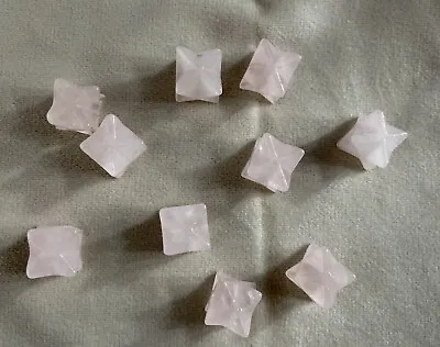 Rose Quartz Small Heart Merkaba Gemstone Crystal Love Chakra Healing Meditation • £6.29
