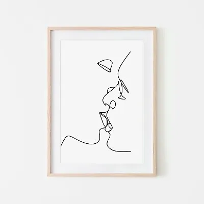 Picasso Lovers One Line Art Drawing Wall Prints. Perfect Minimalist Decor • $74.50