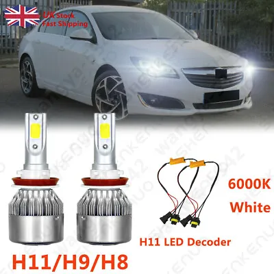 FOR Vauxhall Insignia H11 White LED Low Dip Beam Headlight Bulbs+Resistors 6000K • £18.99