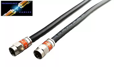 $57 • Buy Black RG6 Quad Shield Coax Cable F Male To F Male 0.5m-50m TV Antenna Foxtel NBN