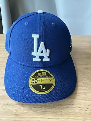 New LA Dodgers Baseball Cap Men 7 1/4 57.5cm Blue Era Low Profile 59 FiftyFitted • $19.99