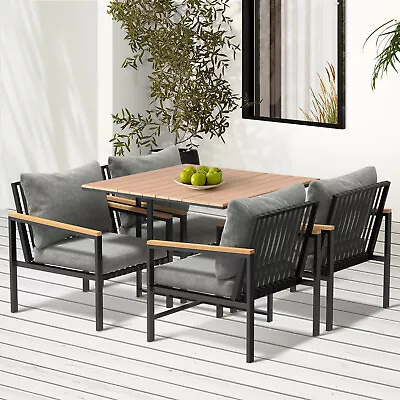 Livsip Outdoor Dining Set Table & Chairs 5PCS Patio Furniture Lounge Setting • $599.90