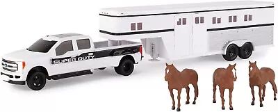 Tomy 1:32 Big Roads Ford F-350 Pick-Up Truck With Horse Trailer & Horses • $50