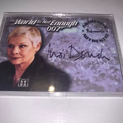 JAMES BOND - THE WORLD IS NOT ENOUGH - JUDI DENCH - Hand Signed Autograph Card • £49.95