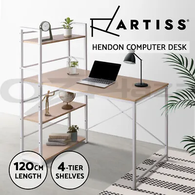$113.28 • Buy Artiss Computer Desk Laptop Table Bookshelf Desk Storage Rack Home Office Study