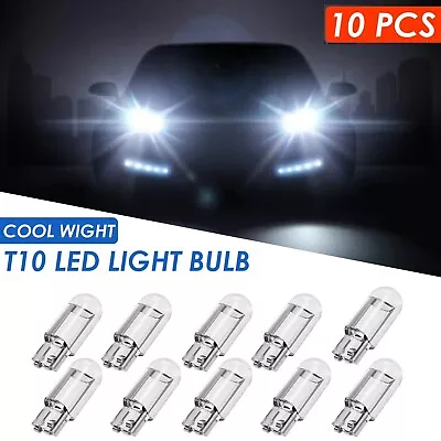 10 PCS White T10 COB Waterproof Bright Wedge Car Interior LED Light Bulb 12V • $8.99