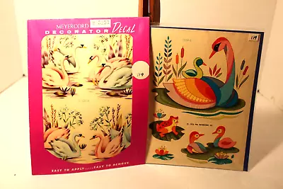 Vintage Meyercord Decals For Your Home Set Of 2 1970's #X320-B & #1539-E Swans • $16.95