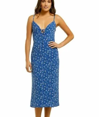 $40 • Buy Kookai Zainah Blue Slip Midi Dress Size 38 (AU 10)