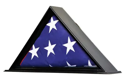 U.S Flag Display Case Rack Holder Box Burial Funeral Casket Military 5x9 Flags • $69.99