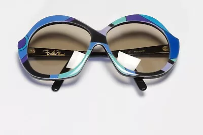 Emilio Pucci 1960’s Large Purple Blue Green Psychedelic Women’s Sunglasses • $950