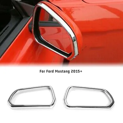 2X Exterior Mirror Frame Trim Cover Bezel For Ford Mustang Chrome Parts • $18.99