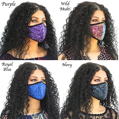 Bling Fashion Sequin Glitter Face Mask Mouth Cover Cotton Two Layers Face Mask  • $6.50