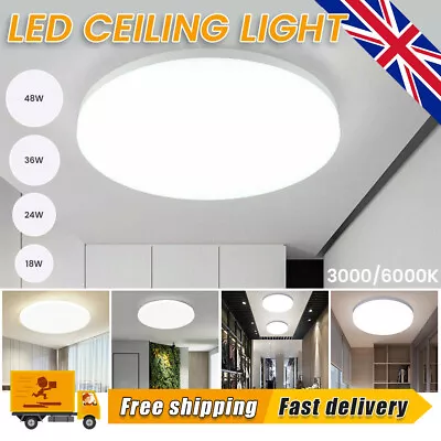 £6.59 • Buy LED Ceiling Light PIR Motion Sensor 18-48W Bathroom Kitchen Hallway Home Lamps