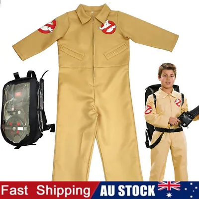 Kids Ghostbusters Jumpsuit Backpack Costume Bodysuit Outfits Fancy Dress Cosplay • $29.99
