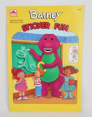 Golden Book Sticker Fun Barney Activity Book Unused Vintage 1993 • $34.26