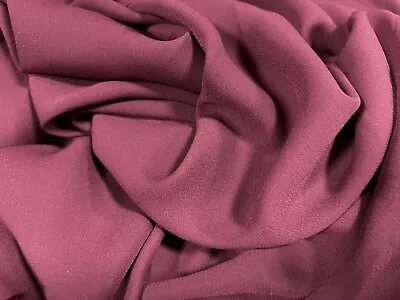 Georgette Woven Dress Fabric Per Metre - Plain - Damson • £3.99