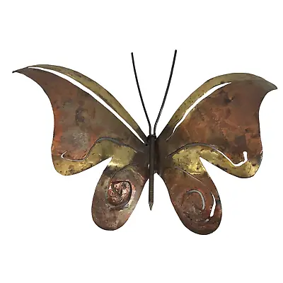 Vintage Metal Butterfly Artisan Handmade Art WALL Decor FIGURINE Mod Boho • $19.97