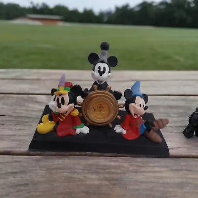 Disney Mickey Mouse Through The Years 75 Years Of Love & Laughter Desk Clock GUC • $22.95
