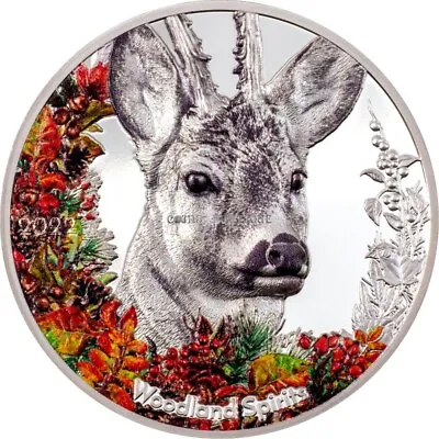 Deer Woodland Spirit 1 Oz Silver Coin Mongolia 2022 • $107.96